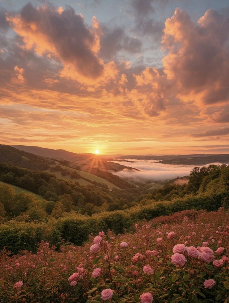 A gentle golden sunset over a hillside.